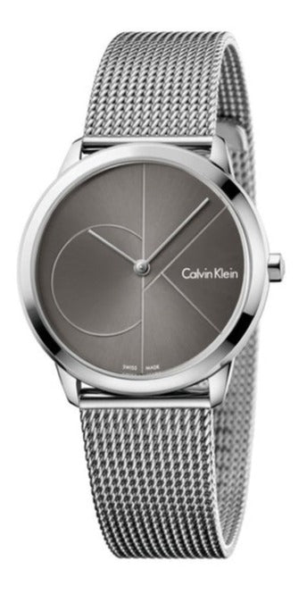 Buy Shop Calvin Klein Minimal Black Dial Silver Mesh Bracelet Watch for Women - K3M22123 USA Online