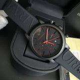 Buy Shop Emporio Armani Luigi Chronograph Black Dial Black Rubber Strap Watch For Men - AR11024 USA Online