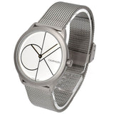 Buy Shop Calvin Klein Minimal White Dial Silver Mesh Bracelet Watch for Women - K3M52152 USA Online