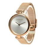 Calvin Klein Authentic Silver Dial Rose Gold Mesh Bracelet Watch for Women - K8G23626