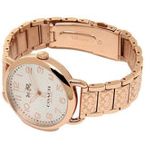 Coach Delancey White Dial Rose Gold Steel Strap Watch for Women - 14502262