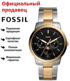 Buy Shop Fossil Neutra Moonphase Multifunction Black Dial Two Tone Steel Strap Watch for Men - FS5906 USA Online
