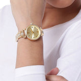 Buy Shop Michael Kors Sofie Quartz Gold Dial Gold Steel Strap Watch For Women - MK3881 USA Online