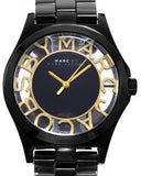 Buy Shop Marc Jacobs Henry Transparent Black Dial Black Steel Strap Watch for Women - MBM3255 USA Online