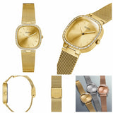 Buy Shop Guess Tapestry Diamonds Gold Dial Gold Mesh Bracelet Watch for Women - GW0354L2 USA Online