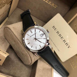 Buy Shop Burberry The City Silver Dial Black Leather Strap Watch for Women - BU9106 USA Online