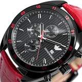 Buy Shop Emporio Armani Sportivo Chronograph Black Dial Red Leather Strap Watch For Men - AR5918 USA Online