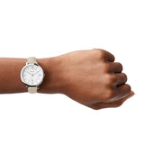 Buy Shop Fossil Jacqueline White Dial Beige Leather Strap Watch for Women - ES3793 USA Online