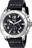 Buy Shop Fossil Modern Machine Chronograph Black Dial Black Leather Strap Watch for Men - FS4928 USA Online