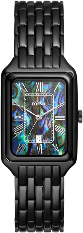 Buy Shop Fossil Raquel Three Hand Date Black Dial Black Steel Strap Watch For Women - ES5340 USA Online