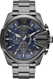 Buy Shop Diesel Mega Chief Chronograph Blue Dial Black Steel Strap Watch For Men - DZ4329 USA Online