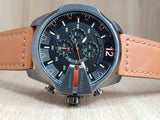 Buy Shop Diesel Mega Chief Chronograph Black Dial Brown Leather Strap Watch For Men - DZ4343 USA Online