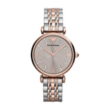 Buy Shop Emporio Armani Gianni T Bar Pink Dial Two Tone Steel Strap Watch For Women - AR11223 USA Online
