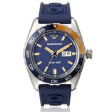 Buy Shop Emporio Armani Sportivo Chronograph Quartz Blue Dial Blue Rubber Strap Watch For Men - AR6045 USA Online