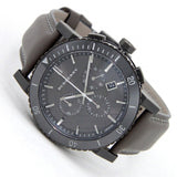 Buy Shop Burberry The City Chronograph Ion Plated Grey Dial Grey Leather Strap Watch for Men - BU9384 USA Online