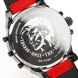 Diesel Mr Daddy 2.0 Chronograph Grey Dial Red Rubber Strap Watch For Men - DZ7423