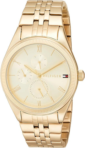 Buy Shop Tommy Hilfiger Monica Quartz Gold Dial Gold Steel Strap Watch For Women - 1782592 USA Online