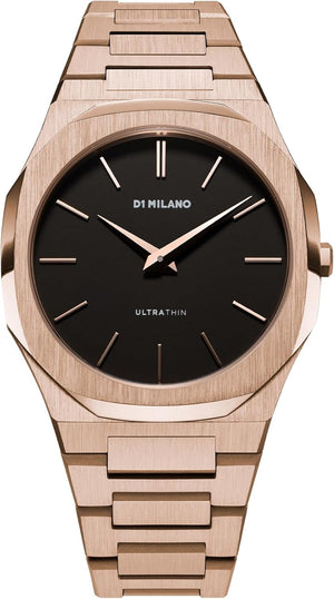 Buy Shop D1 Milano Ultra Thin Black Dial Gold Steel Strap Watch for Men - D1-UTBJ42 USA Online