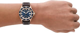 Buy Shop Emporio Armani Pro Planet Three Hand Date Blue Dial Brown Leather Strap Watch For Men - AR11556 USA Online