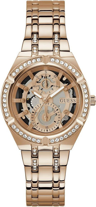 Buy Shop Guess Allara Quartz Rose Gold Dial Rose Gold Steel Strap Watch For Women - GW0604L3 USA Online