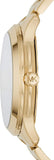 Buy Shop Michael Kors Runway Quartz Black Dial Gold Steel Strap Watch For Women - MK6682 USA Online