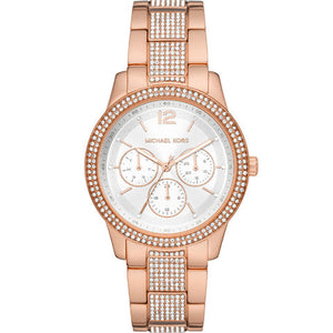 Buy Shop Michael Kors Tibby Chronograph White Dial Rose Gold Steel Strap Watch For Men - MK7293 USA Online