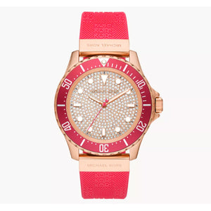 Buy Shop Michael Kors Everest Analog Rose Gold Dial Pink Silicone Strap Watch For Women - MK7359 USA Online