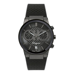 Buy Shop Salvatore Ferragamo Sapphire Chrono Black Dial Black Rubber Strap Watch for Men - SFME00621 USA Online