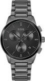 Buy Shop Hugo Boss Dapper Chronograph Black Dial Black Steel Strap Watch For Men - 1513929 USA Online