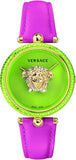 Buy Shop Versace Palazzo Empire Green Dial Pink Leather Strap Watch for Women - VCO150017 USA Online