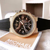 Buy Shop Michael Kors Dylan Chronograph Black Dial Black Rubber Strap Watch For Women - MK8556 USA Online