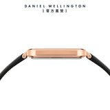 Buy Shop Daniel Wellington Quadro Black Dial Black Leather Strap Watch For Women - DW00100449 USA Online