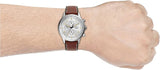 Buy Shop Fossil Retro Pilot Chronograph Silver Dial Brown Leather Strap Watch for Men - FS5809 USA Online