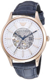 Buy Shop Emporio Armani Meccanico Automatic White Dial Blue Leather Strap Watch For Men - AR1947 USA Online