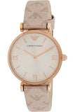Buy Shop Emporio Armani Kappa Quartz Rose Gold Dial Pink Leather Strap Watch For Women - AR11010 USA Online