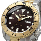 Buy Shop Seiko 5 Sports Automatic Brown Dial Two Tone Steel Strap Watch For Men - SRPK24 USA Online