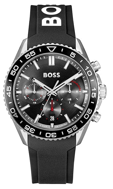 Buy Shop Hugo Boss Runner Chronograph Black Dial Black Silicone Strap Watch for Men - 1514141 USA Online