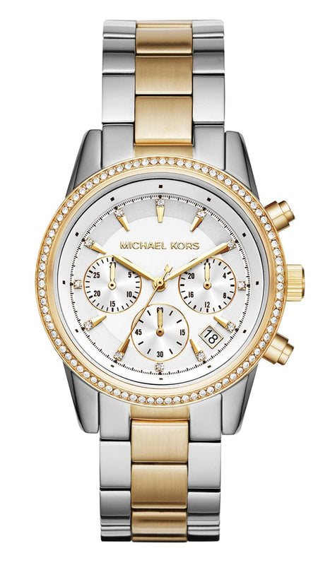 Buy Shop Michael Kors Ritz White Dial Two Tone Steel Strap Watch for Women - MK6474 USA Online