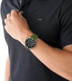 Buy Shop Michael Kors Everest Chronograph Black Dial Green Silicone Strap Watch For Men - MK8981 USA Online