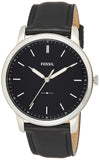 Buy Shop Fossil The Minimalist Three Hand Black Dial Black Leather Strap Watch for Men - FS5398 USA Online