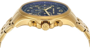 Buy Shop Michael Kors Pilot Quartz Blue Dial Gold Steel Strap Watch For Men - MK9125 USA Online