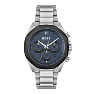 Buy Shop Hugo Boss Cloud Chronograph Blue Dial Silver Steel Strap Watch For Men - 1514015 USA Online