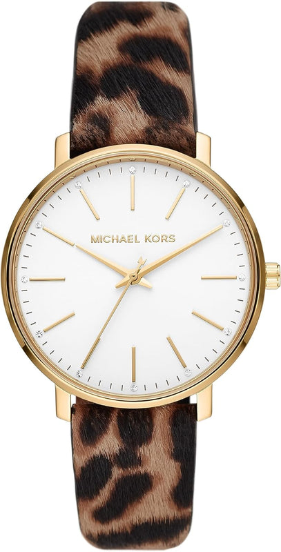 Buy Shop Michael Kors Pyper Three-Hand White Dial Cheetah Print Leather Strap Watch for Women - MK4751 USA Online