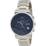 Hugo Boss Integrity Blue Dial Silver Steel Strap Watch for Men - 1513779