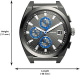 Buy Shop Fossil Everett Chronograph Grey Dial Grey Steel Strap Watch for Men - FS5830 USA Online