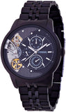 Fossil Townsman Mechanical Black Dial Black Steel Strap Watch for Men -  ME1136