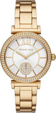 Buy Shop Michael Kors Abbey Three-Hand Analog White Dial Gold Steel Strap Watch for Women - MK4615 USA Online