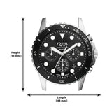 Buy Shop Fossil FB-01 Chronograph Black Dial Silver Steel Strap Watch for Men - FS5837 USA Online