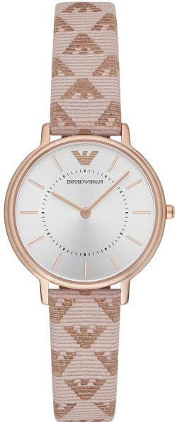 Buy Shop Emporio Armani Classic White Dial Beige Leather Strap Watch For Women - AR11008 USA Online