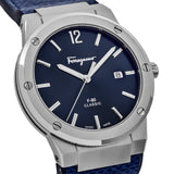 Buy Shop Salvatore Ferragamo F-80 Classic Blue Dial Blue Leather Strap Watch for Men - SFDT00319 USA Online